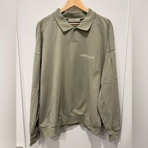 Fear of God Essentials Long Sleeve Polo - Seafoam Green